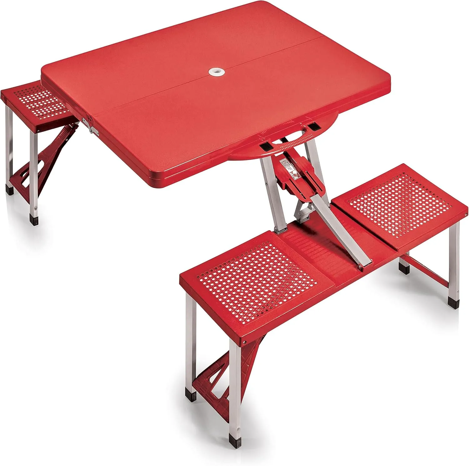 PICNIC TIME Folding Picnic Table, Camping Table, Outdoor Table with Umbrella Hole