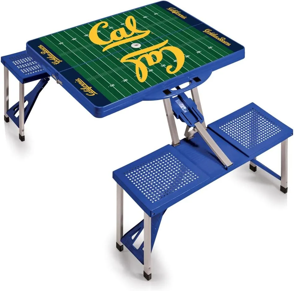 PICNIC TIME NCAA Cal Bears Folding Picnic Table - Camping Table - Outdoor Table with Umbrella Hole, (Royal Blue)
