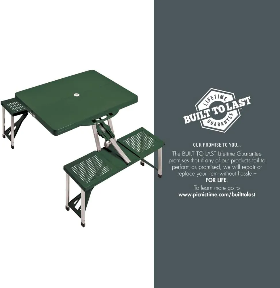 PICNIC TIME NCAA North Carolina Tar Heels Folding Picnic Table - Camping Table - Outdoor Table with Umbrella Hole