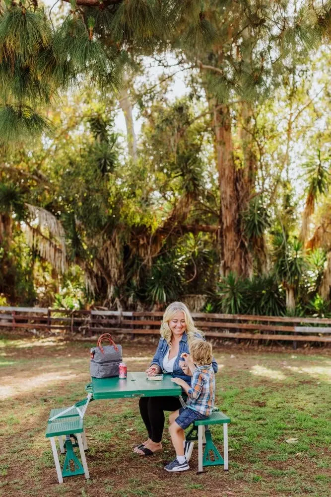 PICNIC TIME NCAA North Carolina Tar Heels Folding Picnic Table - Camping Table - Outdoor Table with Umbrella Hole