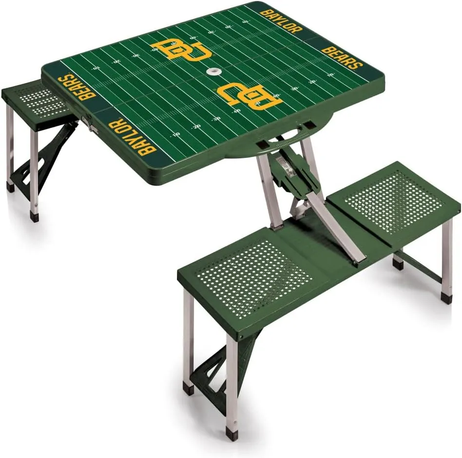 PICNIC TIME NCAA North Carolina Tar Heels Folding Picnic Table - Camping Table - Outdoor Table with Umbrella Hole
