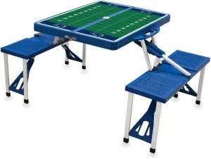 PICNIC TIME NCAA Penn State Nittany Lions Folding Picnic Table - Camping Table - Outdoor Table with Umbrella Hole, (Royal Blue)