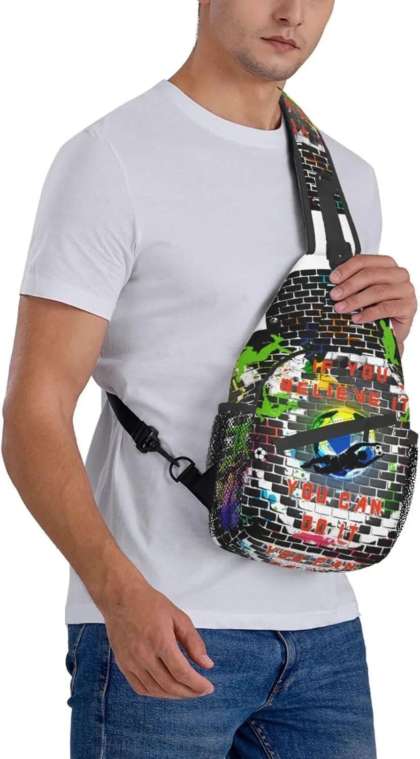 Pink Marble Sling Bag Unisex Crossbody Backpack Travel Hiking Casual Chest Bags Lightweight Fashion Chest Daypack