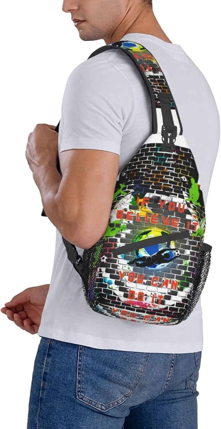 Pink Marble Sling Bag Unisex Crossbody Backpack Travel Hiking Casual Chest Bags Lightweight Fashion Chest Daypack