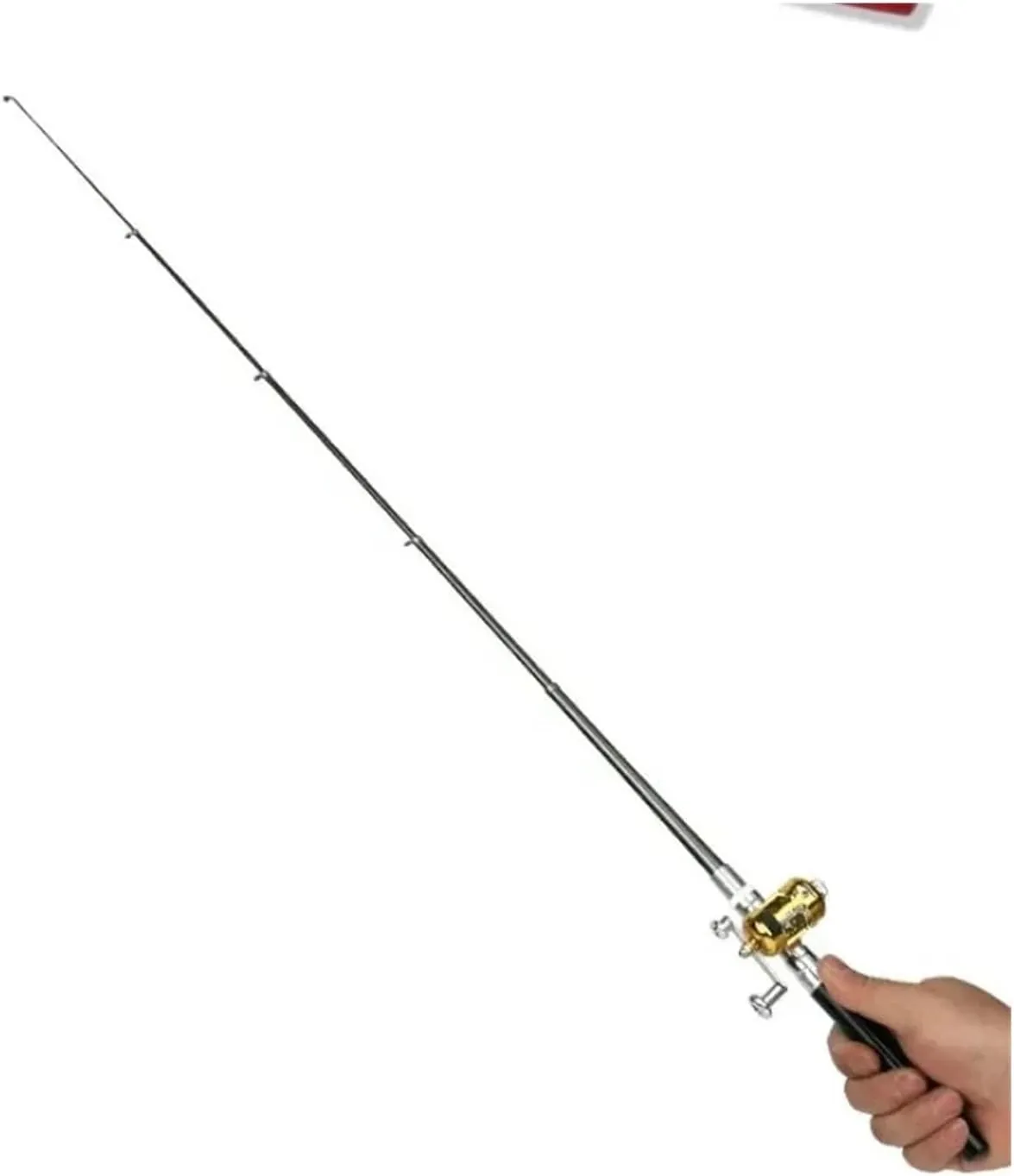 Pocket Telescopic Fit for Fishing Pole Pen Shape Folded Fishing Rod with Reel Wheel Portable Fit for Fishing Rod