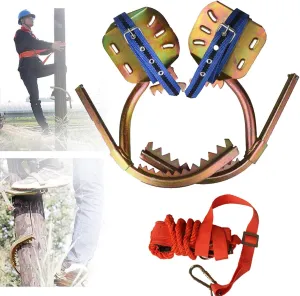 Pole Climbing Spikes, Tree Climbing Gear with Safe Belt, Adjustable Tree Climbing Spikes for Climbing Hunting Observation Picking Fruit,300model