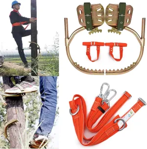 Pole Climbing Spikes, Tree Climbing Gear with Safe Belt, Adjustable Tree Climbing Spikes for Climbing Hunting Observation Picking Fruit,500model