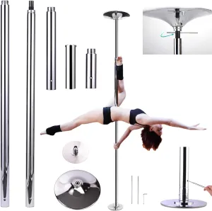 Pole Dance Pole for Home, Removable Spinning Static Dancing Pole, Adjustable Height for Home Bedroom Apartment Club, Loads 440lbs