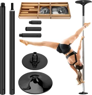 Pole Dance Pole for Home,Removable 45mm Rotate & Static Dancing Pole Heavy-Duty Steel Pole Dancing Pole, Adjustable Height Professional Grade Excellent for Home Exercise Club Gym(Colorful,Black)