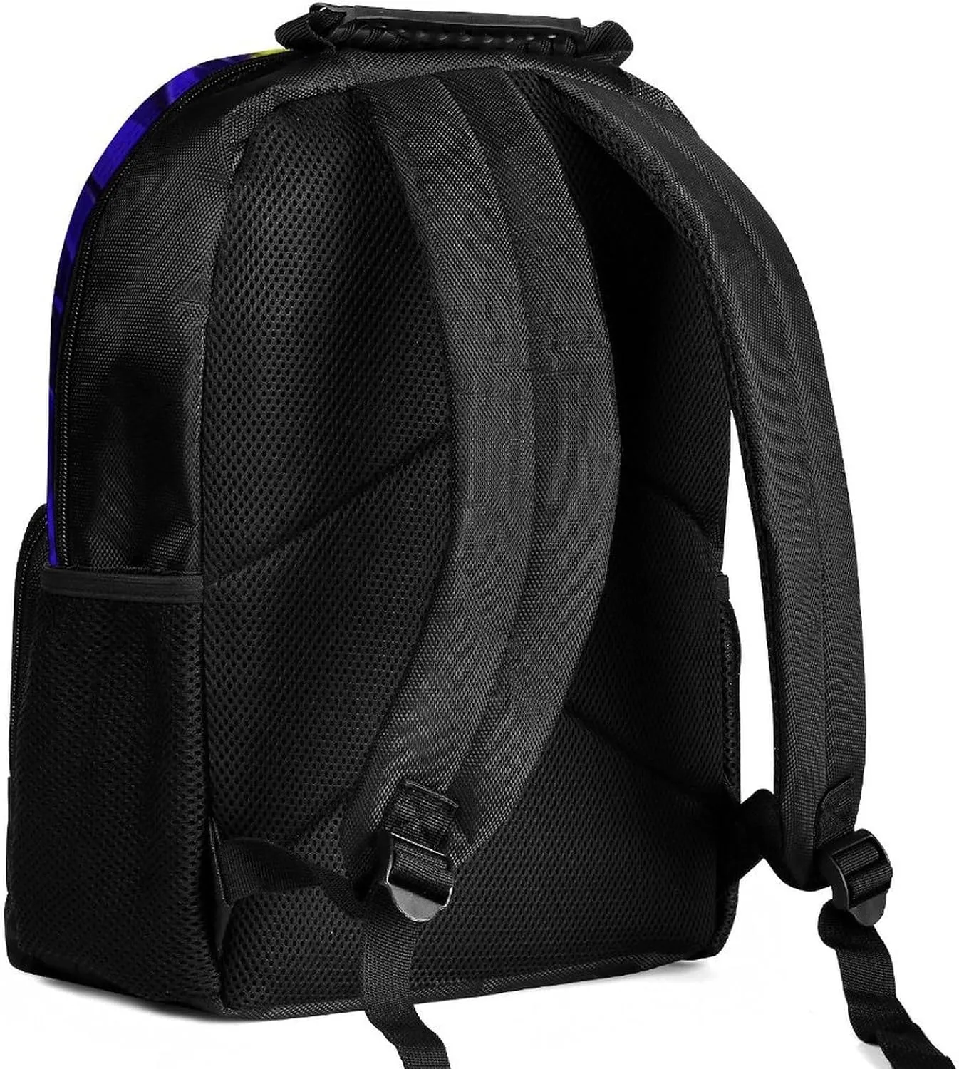 Polyester Daypack Backpack for Trekking Picnic Walking Cycling - Large Capacity Anti-Theft Multipurpose Shoulder Bag, Rose Flowers Hummingbird Chic Animal Bird Art Casual Daypack