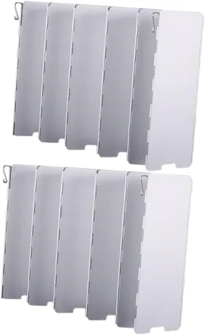 POPETPOP Aluminium Alloy Gas Stove Wind Shield Camping Folding Stove Wind Guard Picnic Windscreen