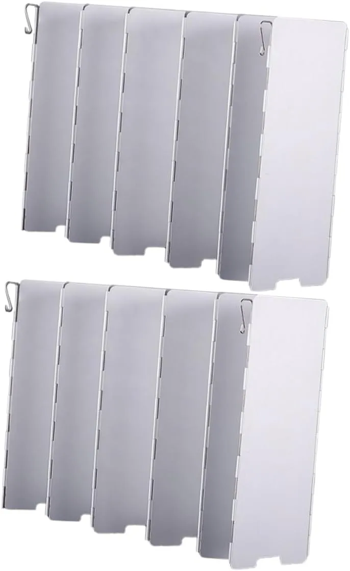 POPETPOP Aluminium Alloy Gas Stove Wind Shield Camping Folding Stove Wind Guard Picnic Windscreen
