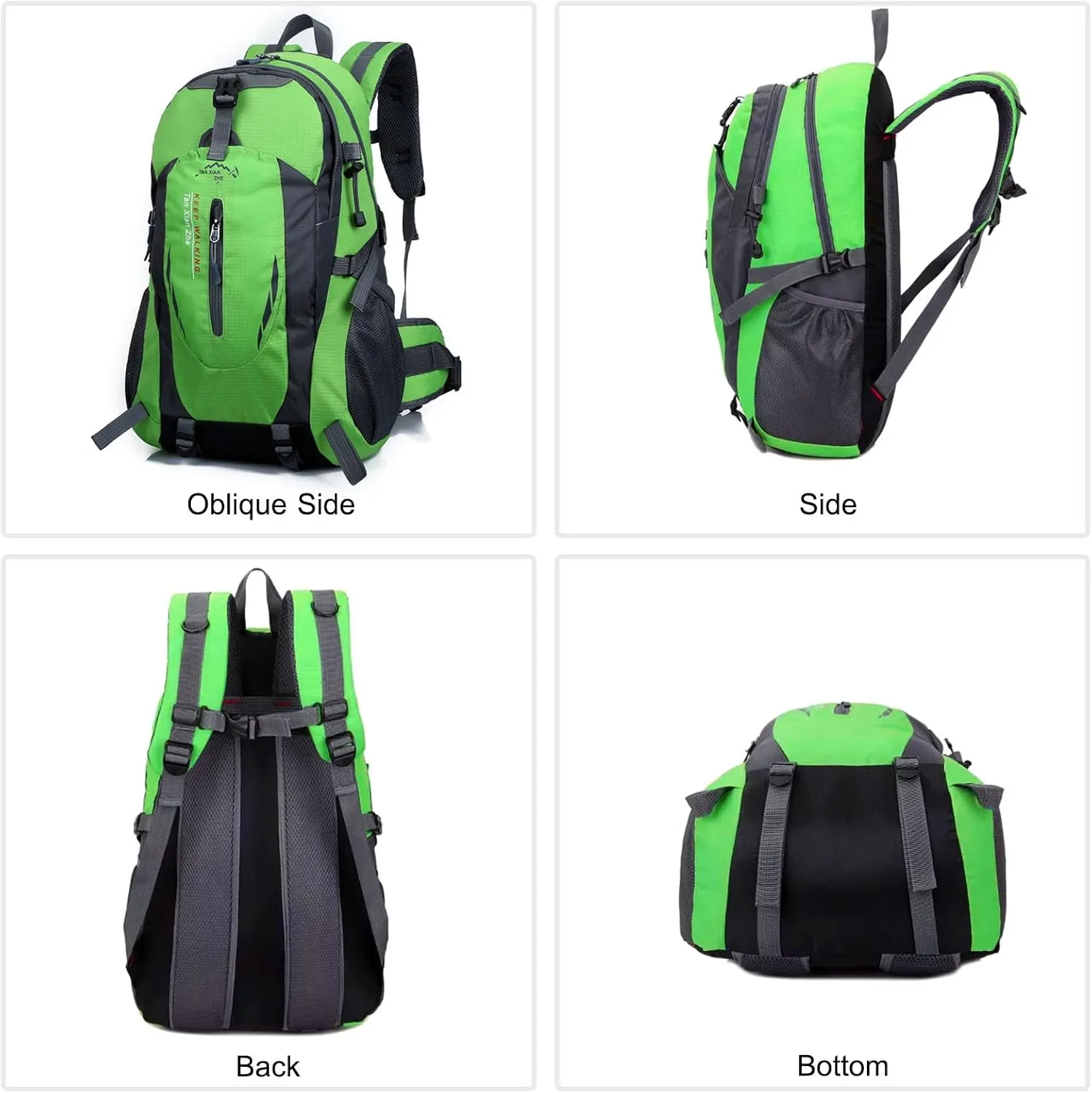 PORRASSO 40L Hiking Backpack Trekking Rucksack Waterproof Daypack Durable Backpack for Women Men Cycling Climbing Outdoor Sports Blue