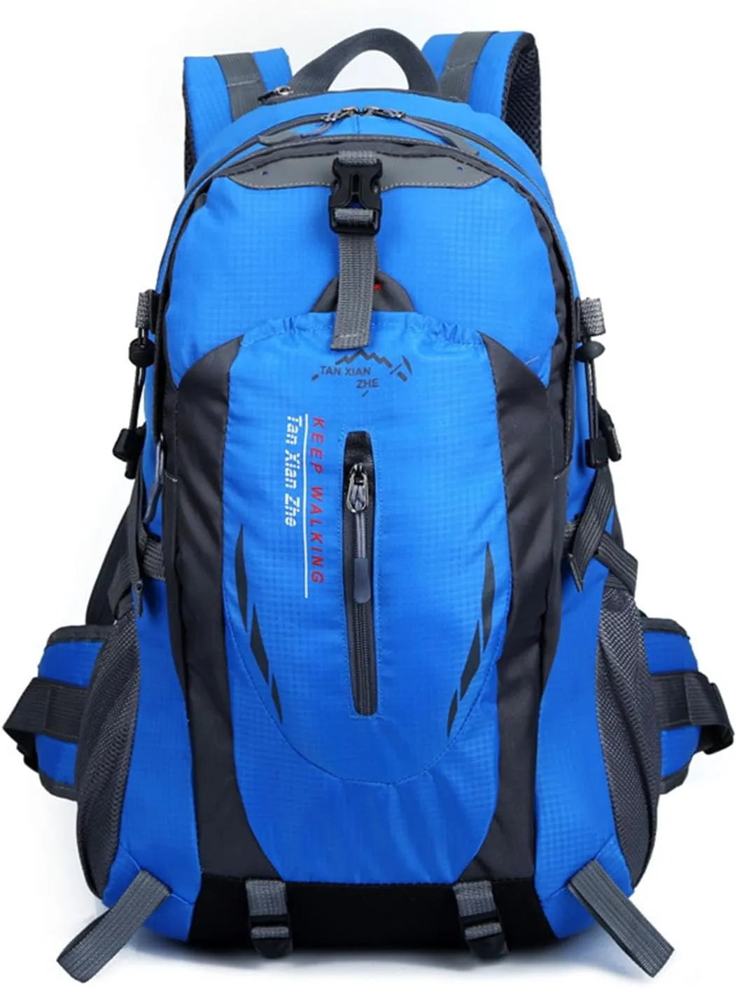 PORRASSO 40L Hiking Backpack Trekking Rucksack Waterproof Daypack Durable Backpack for Women Men Cycling Climbing Outdoor Sports Blue