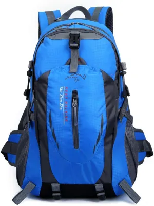 PORRASSO 40L Hiking Backpack Trekking Rucksack Waterproof Daypack Durable Backpack for Women Men Cycling Climbing Outdoor Sports Blue