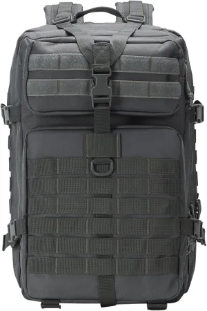 PORRASSO 45L Military Tactical Backpacks Trekking Rucksack Waterproof Outdoor Daypack 3 Day Bug Out Bag Durable Backpack for Survival Traveling Mountaining Grey