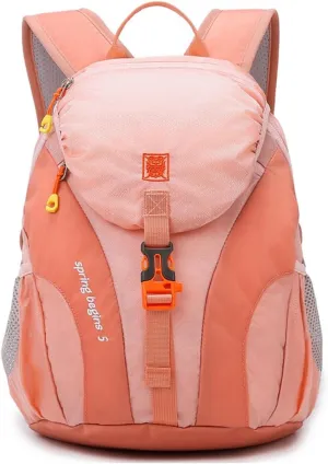 PORRASSO Hiking Backpack 5L Daypack Rucksack Lightweight Waterproof Women Men Backpack for Camping Daily Use Light Orange