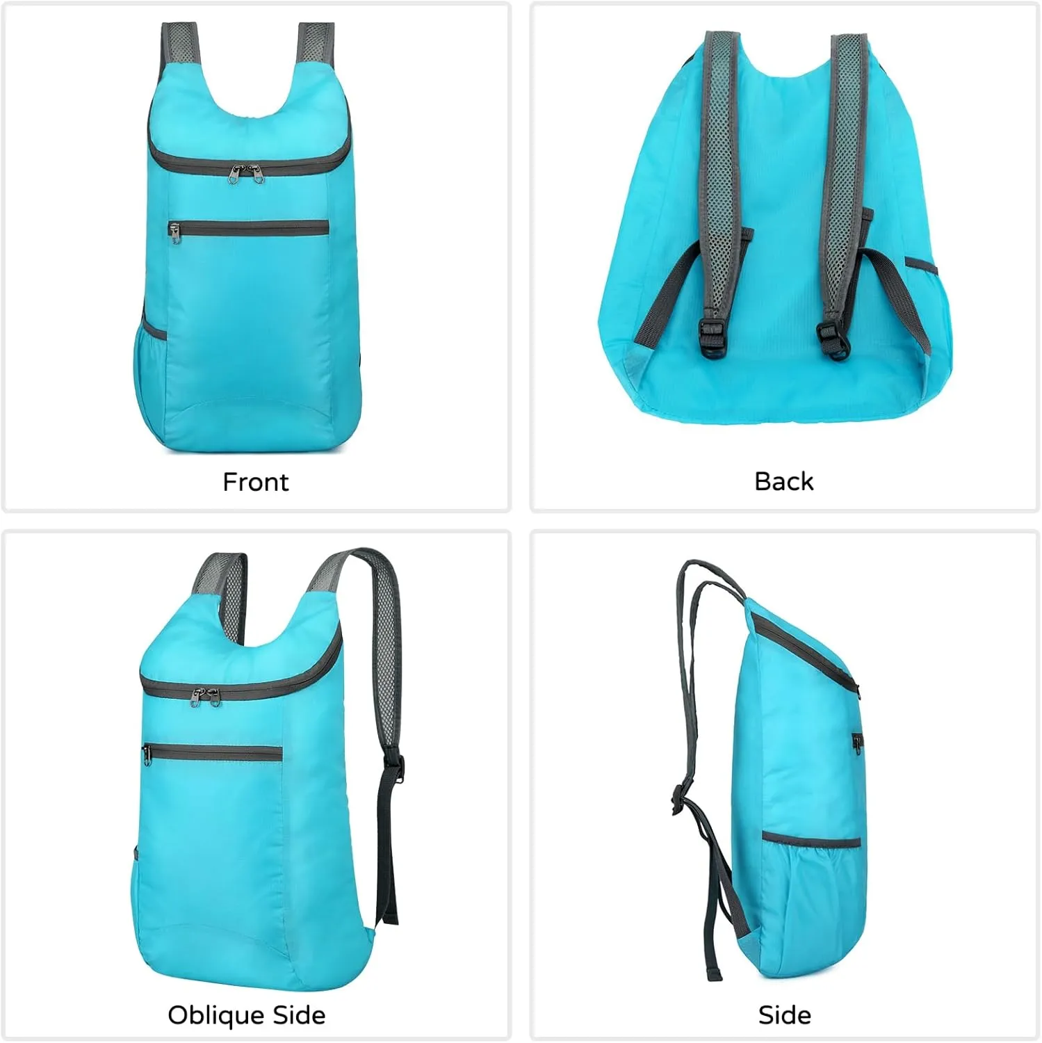 PORRASSO Hiking Backpack Lightweight Waterproof Daypack Foldable Rucksack Backpack for Women Men Camping Trekking Cycling Climbing Outdoor Sports Blue A