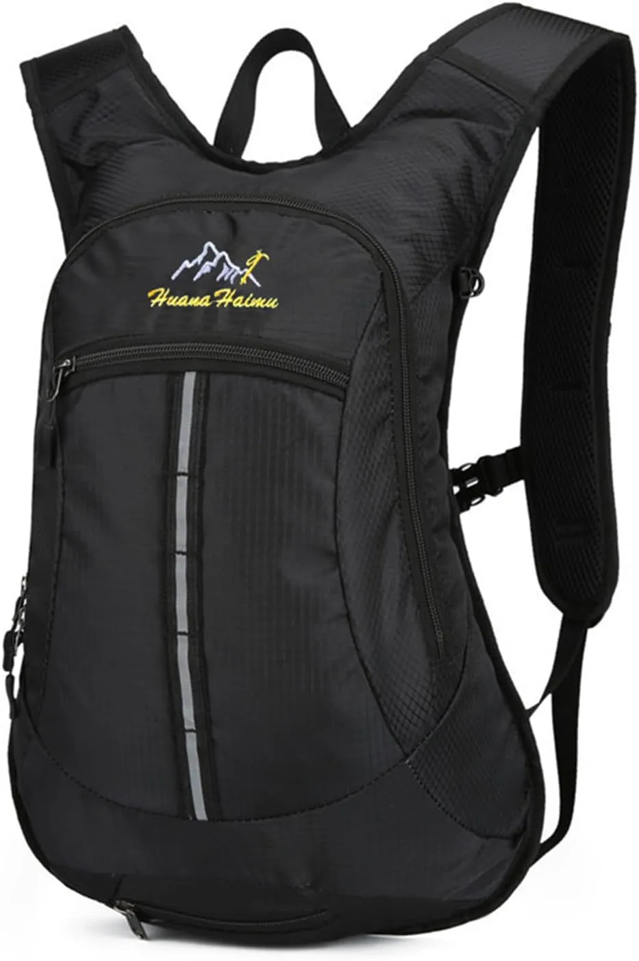 PORRASSO Hiking Backpack Waterproof Daypack 18L Rucksack Lightweight Backpack for Women Men Camping Trekking Cycling Climbing Outdoor Sports Black