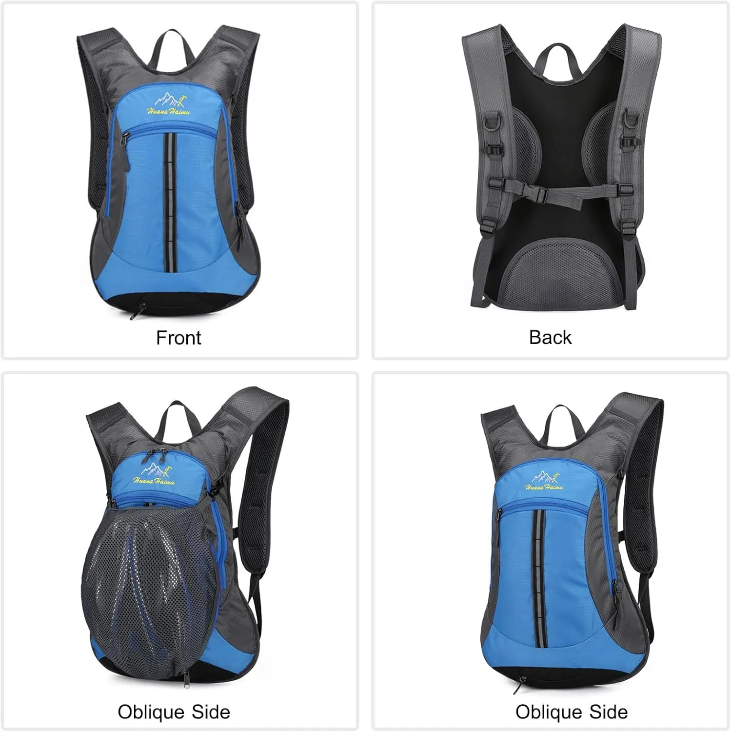 PORRASSO Hiking Backpack Waterproof Daypack 18L Rucksack Lightweight Backpack for Women Men Camping Trekking Cycling Climbing Outdoor Sports Navy Blue