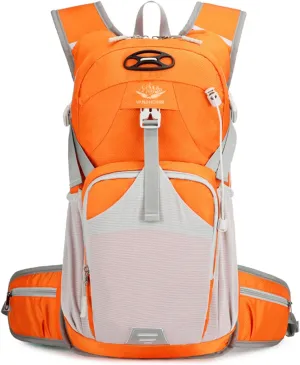 PORRASSO Hiking Backpack Waterproof Daypack 18L Rucksack Lightweight Backpack for Women Men Trekking Cycling Climbing Outdoor Sports Orange