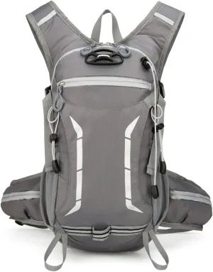 PORRASSO Hiking Backpack Waterproof Daypack 18L Rucksack Lightweight Breathable Backpack for Women Men Trekking Cycling Climbing Outdoor Sports Grey