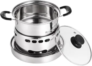 Portable Alcohol Stove With 6.3In Pot, Compact Spirit Cooker For Cooking Indoors And Outdoors