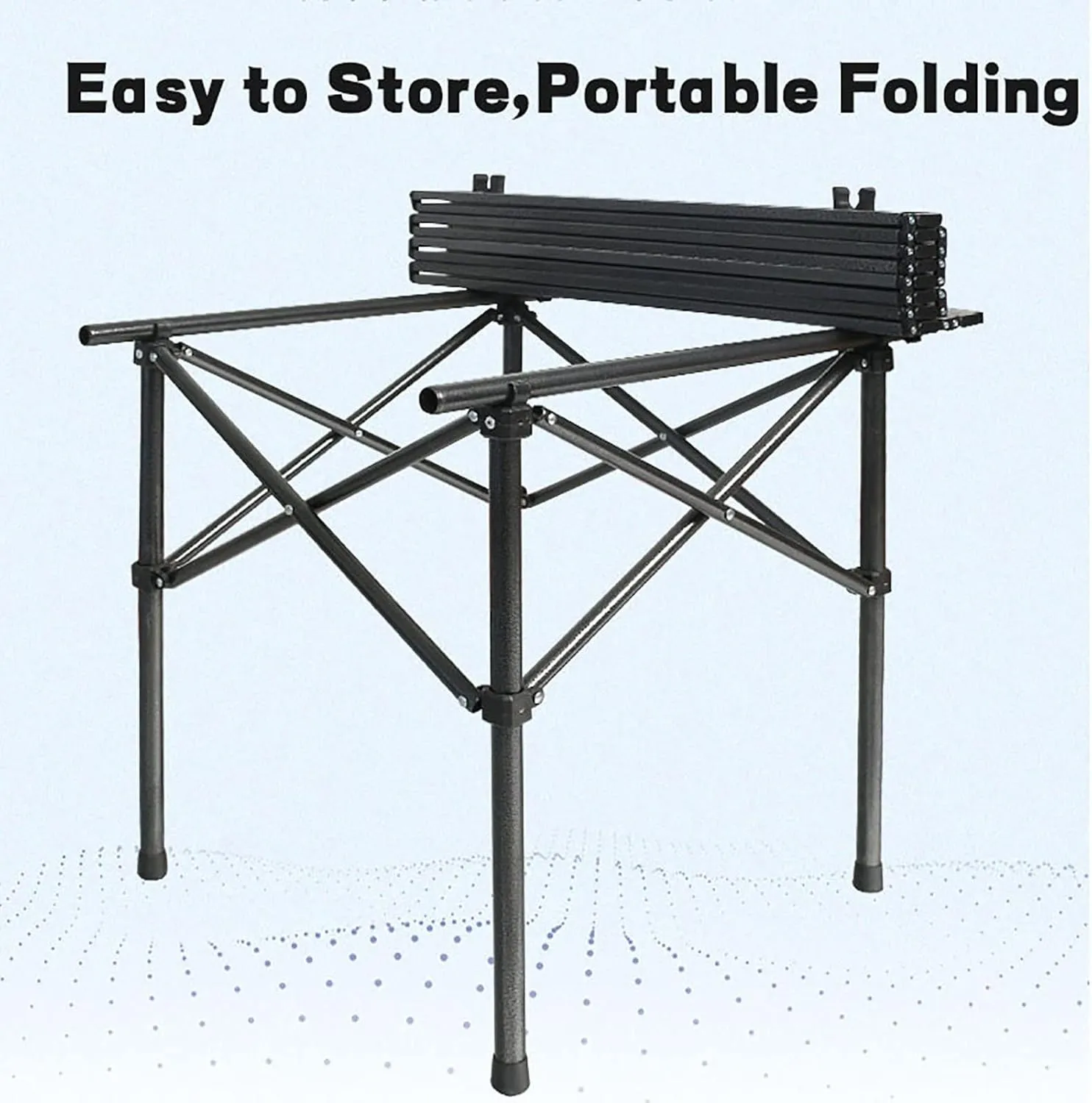 Portable Aluminum Outdoor Folding Table,Compact Beach Travel Table with Carry Bag Roll-up Grill Table for BBQ, Party, Camping,A,94x55x49cm