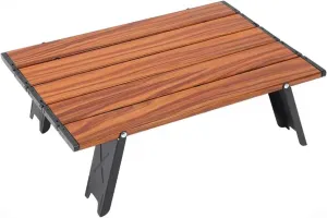 Portable Beach Table Aluminum Ultralight Folding Camping Table，Backpacking Mini Small Folding Camping Side Table for Camp, Portable Table for Outdoor Picnic (Color : Grain)