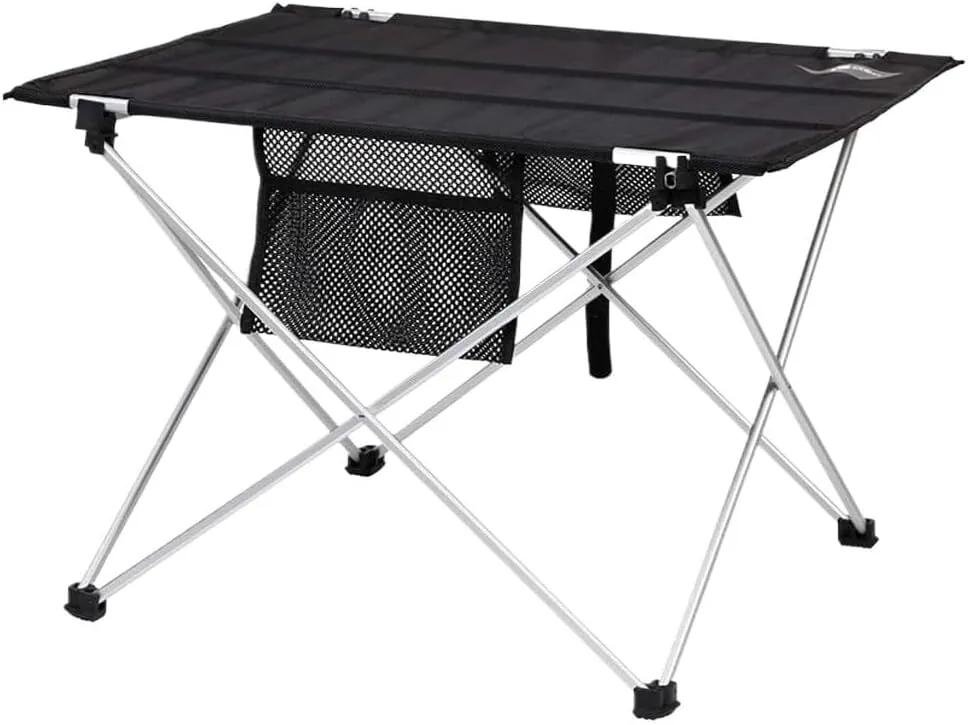 Portable Beach Table Camping Folding Table Aluminum Alloy Folding Portable Picnic Camping Table with Aluminum Legs Folding Camping Table, 42*56*38cm