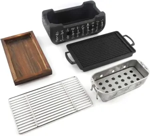 Portable Butane Stove, Single Burner Gas Stove, Camping and Backpacking Essentials, Piezo Electric Ignition, Double Wind Guard Burner Japanese Cuisine, Charcoal Stove