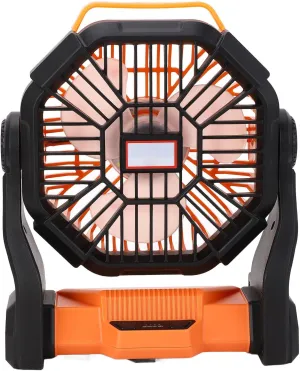 Portable Camping Fan with LED Lantern 8000mAh Rechargeable Battery Operated Camp Fan with Hanging Hook Tent Fan Travel Fan Power Bank for Camping Fishing Outage (Green)(Orange)