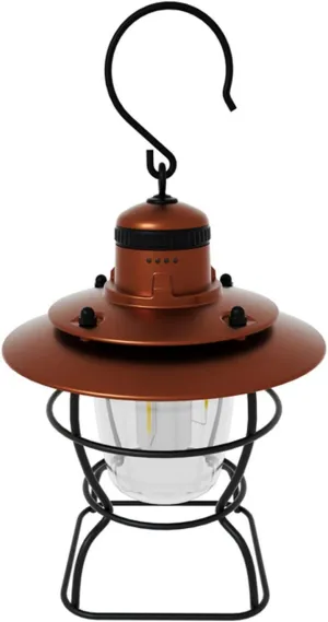Portable Camping Light Hanging Lamp USB Rechargeable LED Retro Camping Lantern Tent Light for Outdoor Camping Hiking Fishing Red(Brown)