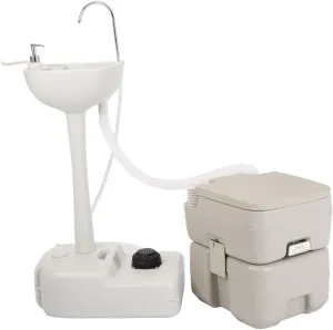 Portable Camping Sink,Travel Hygiene Station and Toilet Combo| Self-contained Hand Washing Station & Flushing Toilet for Camping/RV/Boat/Road Tripper/Camper, Detachable & Lightweight