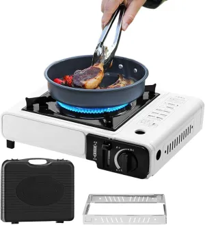 Portable Camping Stove - Outdoor Cooking Burner With Carry Case | Compact Stovee For Picnic, BBQ, Backpacking, Fishing, Hiking, Tailgating, Use, And Travel Adventures