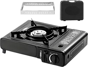 Portable Camping Stove - Outdoor Cooking Burner With Carry Case | Compact Stovee For Picnic, BBQ, Backpacking, Fishing, Hiking, Tailgating, Use, And Travel Adventures