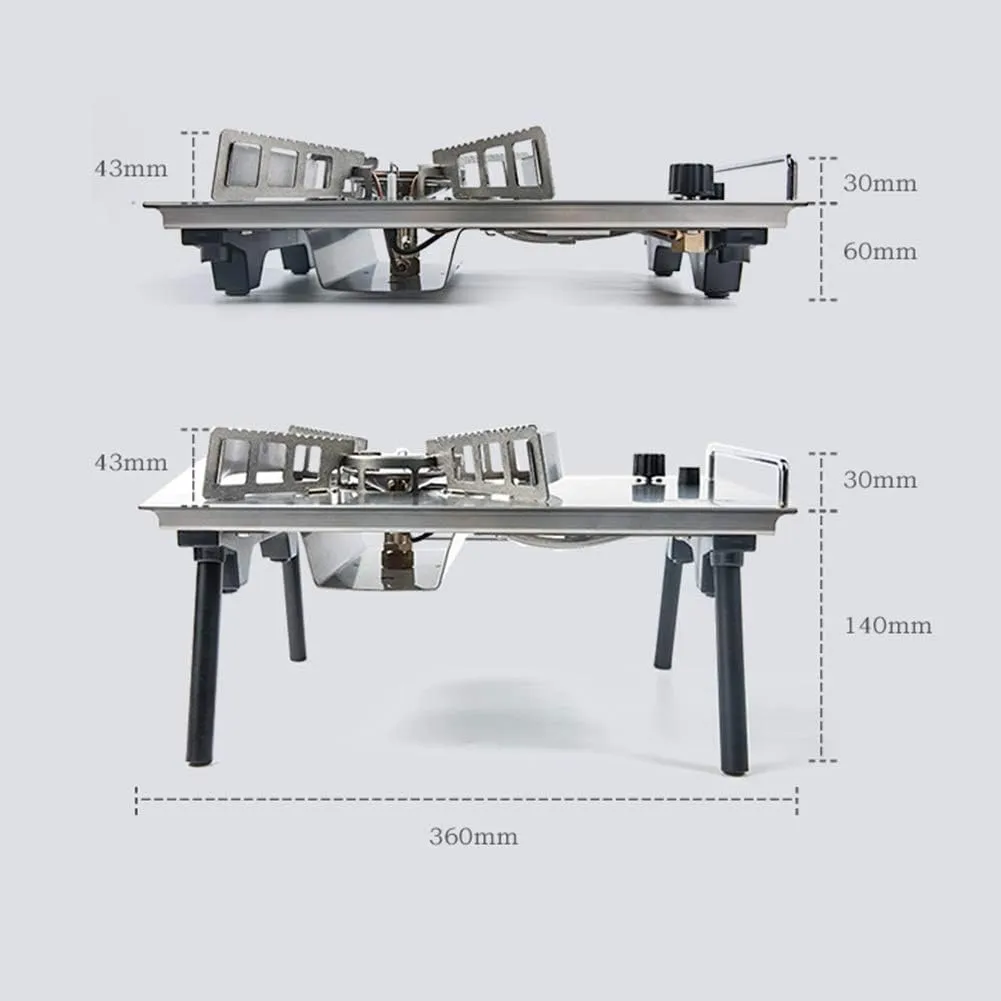 Portable Cass Stove Can Be Stored Table, Folding Table, Portable Camping Campfire Barbecue Storage Rack Iron for Outdoor Camping Barbecue,A