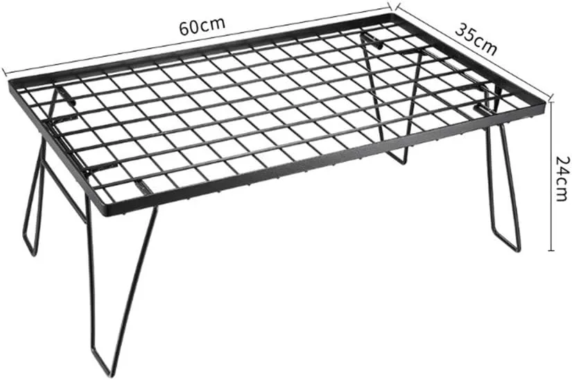Portable Cass Stove Can Be Stored Table, Folding Table, Portable Camping Campfire Barbecue Storage Rack Iron for Outdoor Camping Barbecue,C