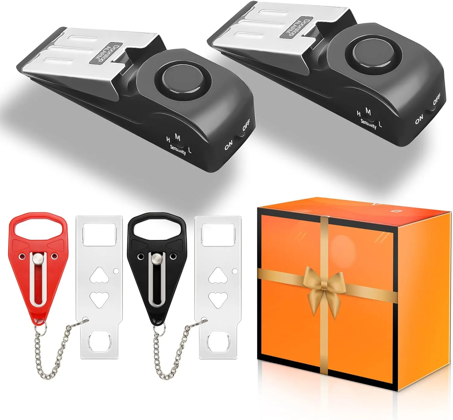 Portable Door Lock Extra Lock for Additional Privacy and Safety in Home,Hotel and Apartment,Prevent Unauthorized Entry,Protect Family Security in Traveling,Home,Bedroom,Hotel,Apartment,AirBNB-4 Pack