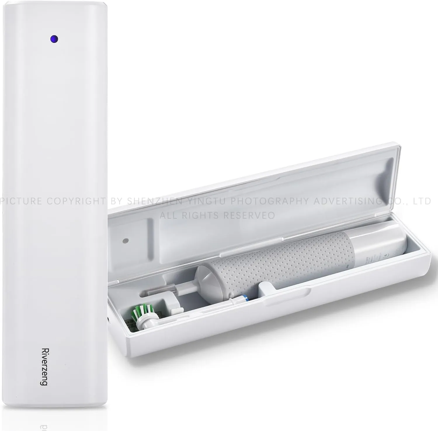 Portable Electric Toothbrush Case, Rechargeable Travel Home Toothbrush Cleaner Case Fits for Oral-B/Oral-B Pro/Philips Sonicare etc Most Electric Toothbrush and Minority Manual Toothbrushes (White)