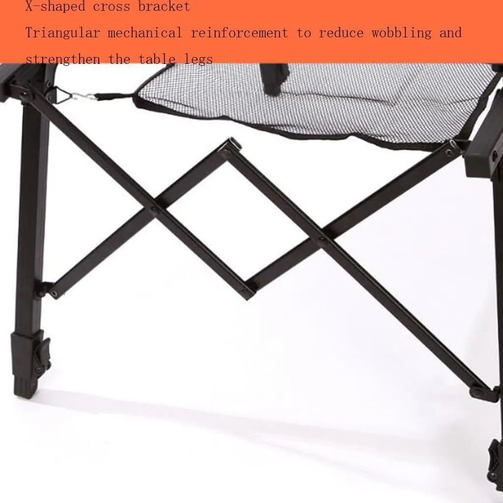 Portable Foldable with Adjustable Legs Aluminum Roll Up Table with Carrying Bag Outdoor Beach Backyards Camping Table