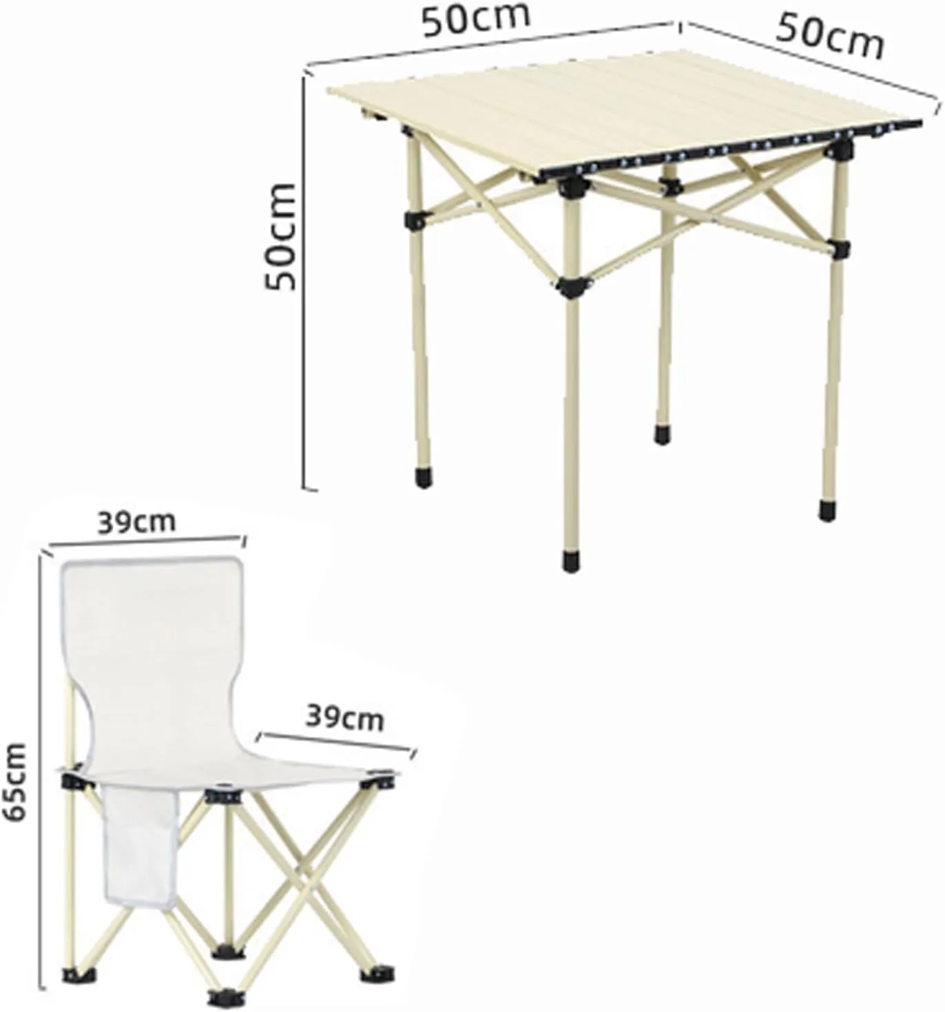 Portable Folding Table and airs, Aluminum Alloy Roll-up Table Top Folding Camping Table Lightweight Collapsible Picnic air for Outdoor Garden BBQ