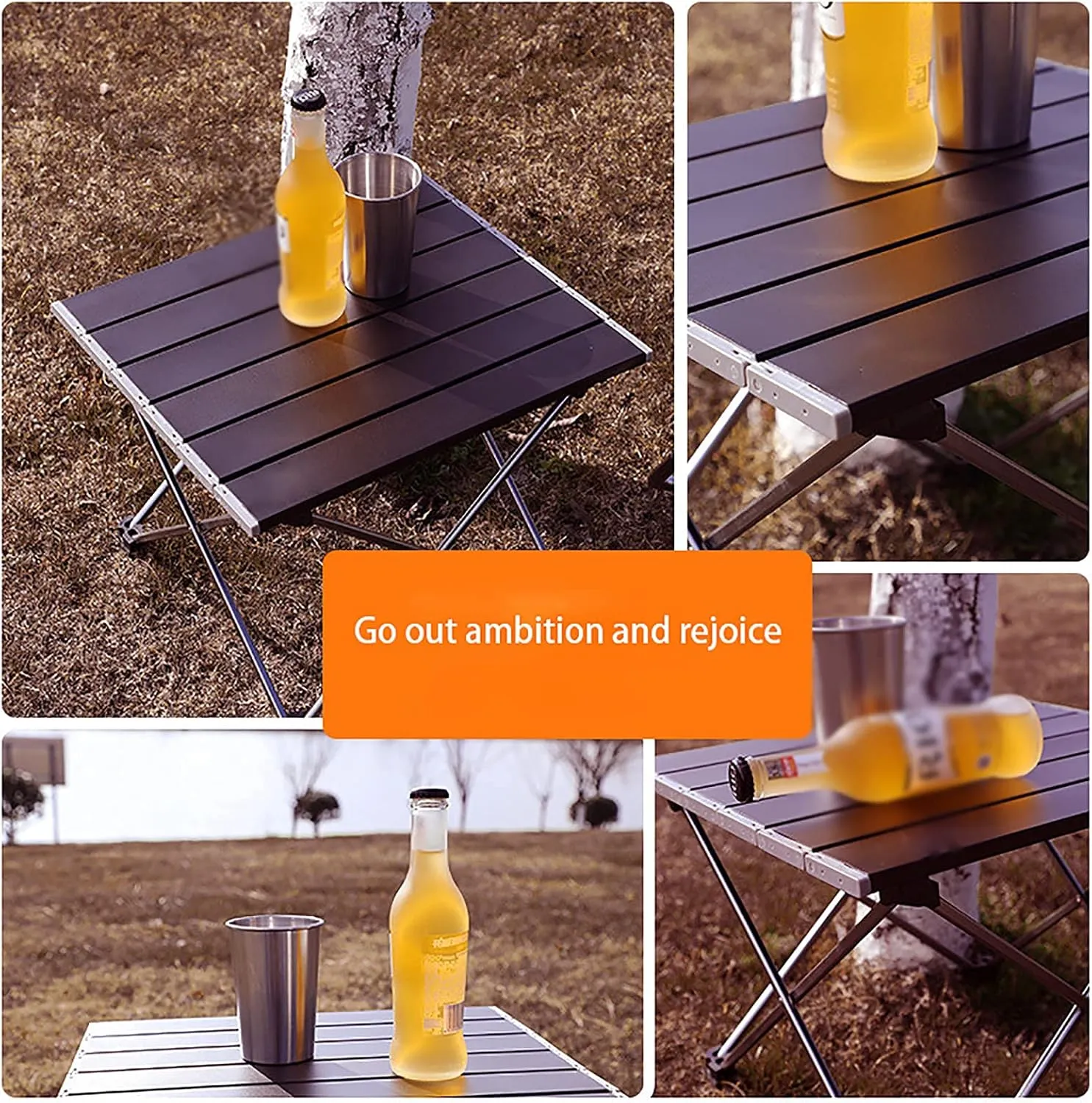 Portable Folding Table，Folding Table, Portable Camping Table, Portable Table, Adjustable Folding Table/Black/Medium