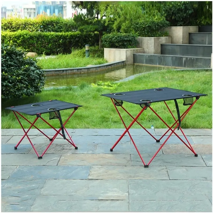 Portable Folding Table，Folding Table, Portable Table, Adjustable Folding Table, Portable Outdoor Side Table, Lightweight Camping Table, Suitable for Camping, Coffee and Travel/F/56*42*40Cm