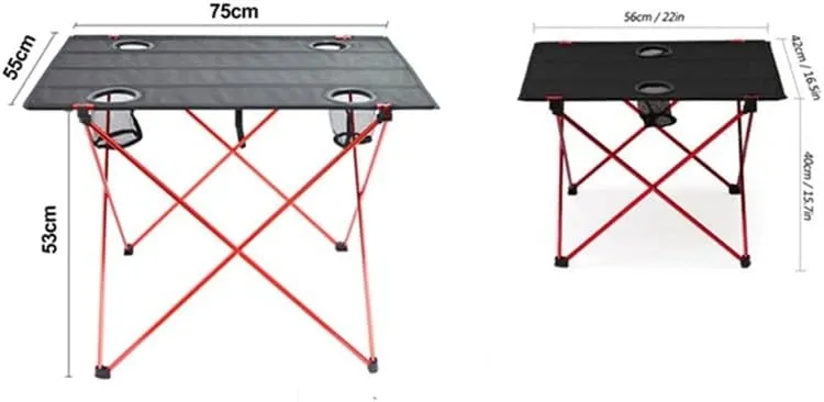 Portable Folding Table，Folding Table, Portable Table, Adjustable Folding Table, Portable Outdoor Side Table, Lightweight Camping Table, Suitable for Camping, Coffee and Travel/F/56*42*40Cm