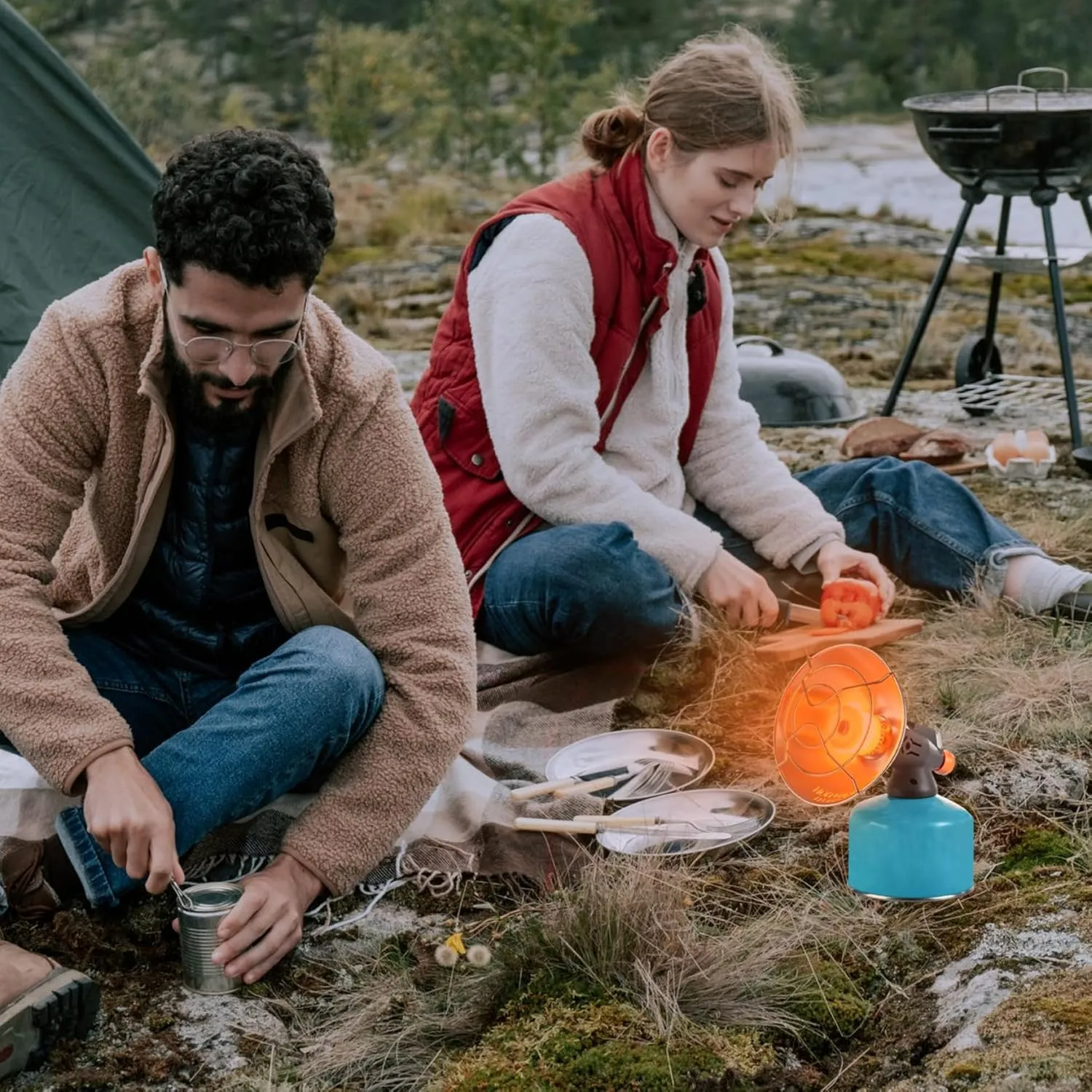 Portable Gas Heater,Outdoor Warmer Propane Butane Tent Heater Camping Stove Cooker