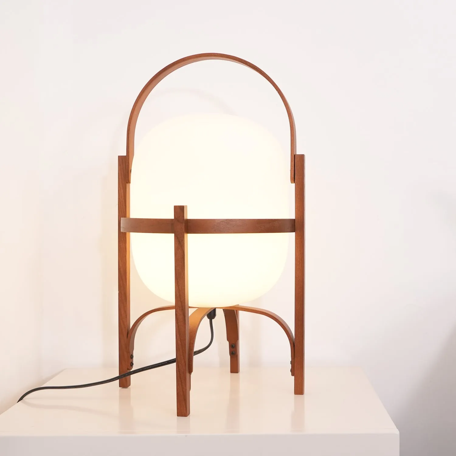 Portable Lantern Glass Table Lamp