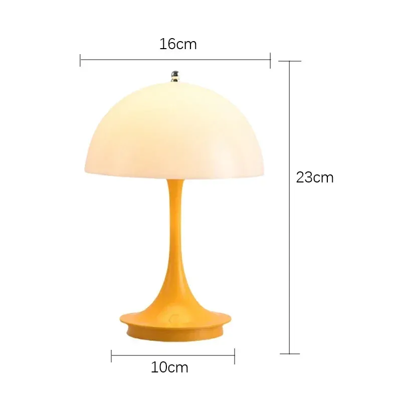 Portable LED Mushroom Table Lamp - USB Rechargeable