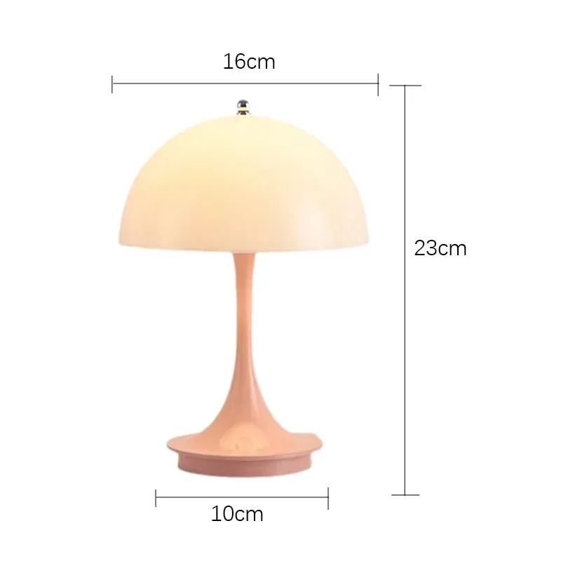 Portable LED Mushroom Table Lamp - USB Rechargeable