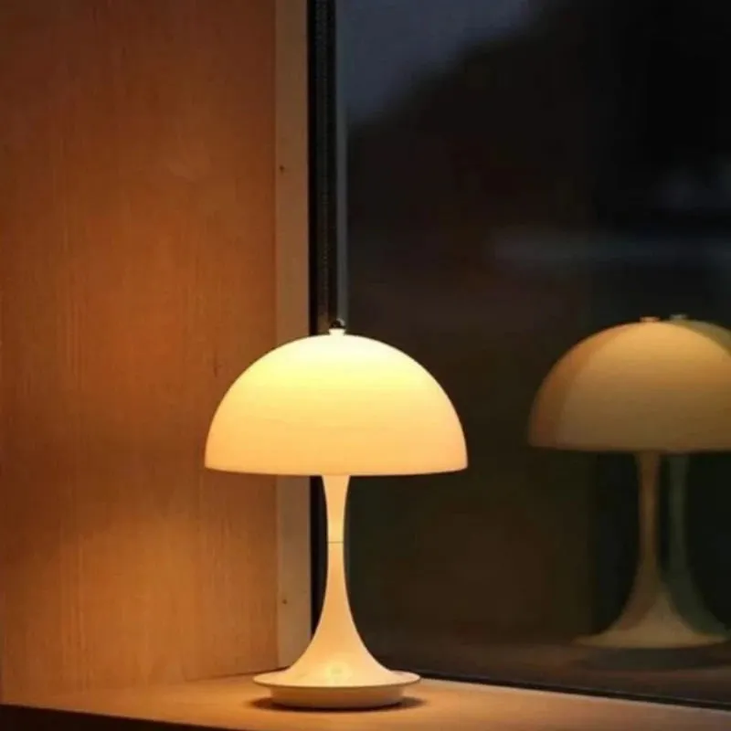 Portable LED Mushroom Table Lamp - USB Rechargeable